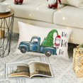 thumbnail image 4 of Merry Christmas Throw Lumbar Pillow Covers 12x20 Inch Blue Truck with Green Christmas Tree Santa Claus Ho Ho Ho Winter Farmhouse Decorations Pillow Cases Cushion Cover Sofa Couch, 4 of 6