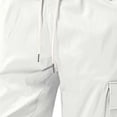 thumbnail image 4 of Cargo Pants for Men, Solid Color Pocket Elastic Waist Casual Fashion Trousers for Spring Summer, 4 of 6