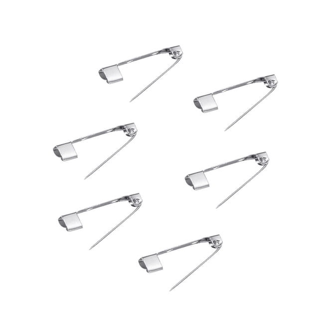 50pcs 2cm Silver Brooch Pin Back Clasp Brooch Bar Safety for Craft Jewelry DIY Making