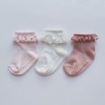 thumbnail image 1 of Calcetines de lunares para bebés de comercio exterior, calcetines antideslizantes de goma para bebés, calcetines de encaje, calcetines de piso para niños (3 pares) JM, 1 of 5