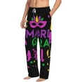 thumbnail image 2 of Daiia Mardi Gras with Flamingo Men's Sleep Pant with Pockets and Drawstring,Pajama Pants-Small, 2 of 9