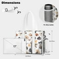 thumbnail image 5 of Teacher Tote Bag,Cartoon Dog Teacher Utility Tote Bag,Large Work Tote Bags for Women with Multiple Pockets,Top Zipper Closure,13.8x10.6x6.7 Inch, 5 of 5