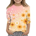 thumbnail image 2 of Cute Summer Tops for Girls Size 10-12 Soft Casual 3/4 Sleeve Crew Neck Girls Tops Funny Daisy Printed T-Shirts Girls Clothes Tunic Tops Pink 7-8 Years, 2 of 5