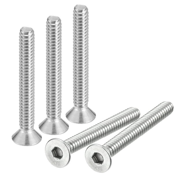 #10-24x1-1/2" Tornillos de cabeza plana con socket hexagonal, sujetadores de tornillo de acero inoxidable hexagonal 304, paquete de 10
