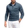 thumbnail image 2 of Men's Polo Shirts Casual Short Sleeve 2026 Button Stylish Summer T Shirt Color Block Golf Slim Fit Shirts with Collar, S, 2 of 5
