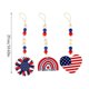 thumbnail image 3 of Independence Day Wood Bead Garland Hanging Ornaments - Patriotic Red White Blue Rope Pendant Decor, Flag HeartMotifs, 27cm for Home Party, 3 of 6