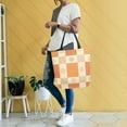 thumbnail image 4 of FORMRS Womens Canvas Tote Bag with Zipper Inner Pocket Shoulder Handbag, Geometric Pattern, 4 of 7