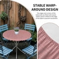thumbnail image 4 of Peach Pink Round Fitted Tablecloth with Elastic Edge, Waterproof Table Cloth Table Cover for 55"-60" Tables, Farmhouse Burlap Solid Pink Modern Linen Texture Tablecloths for Dining Picnic Outdoor, 4 of 9