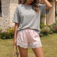 thumbnail image 2 of Lace Shorts for Women Silky Low Rise Boxer Y2k Shorts Summer Causal Lounge Pajama Shorts, M, 2 of 6