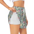 thumbnail image 3 of Lsque Rose Flowers Printed Women's Running Shorts with Liner Pockets,Elastic Quick Dry Workout Athletic Gym Yoga Shorts,Womens High Waist Shorts-Medium, 3 of 9