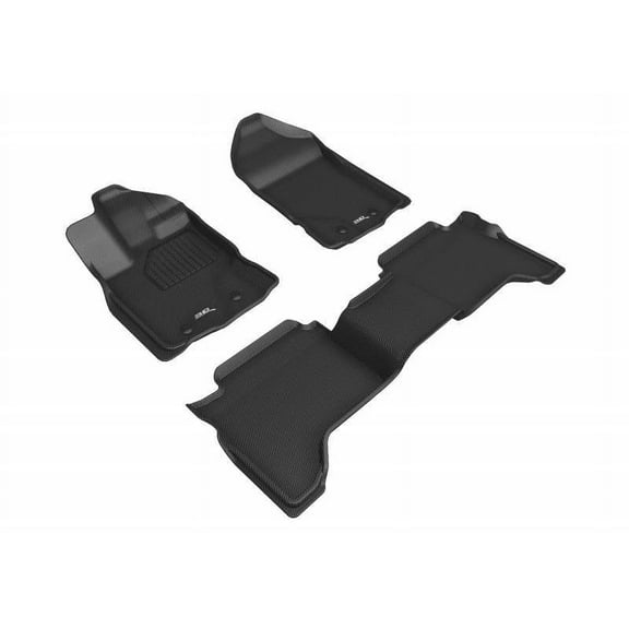 3D MAXpider 2019-2023 Fits Ford Ranger Supercrew Kagu 1st 2nd Row Carbon Fiber Embossed Pattern Black Foor Mats L1FR12201509