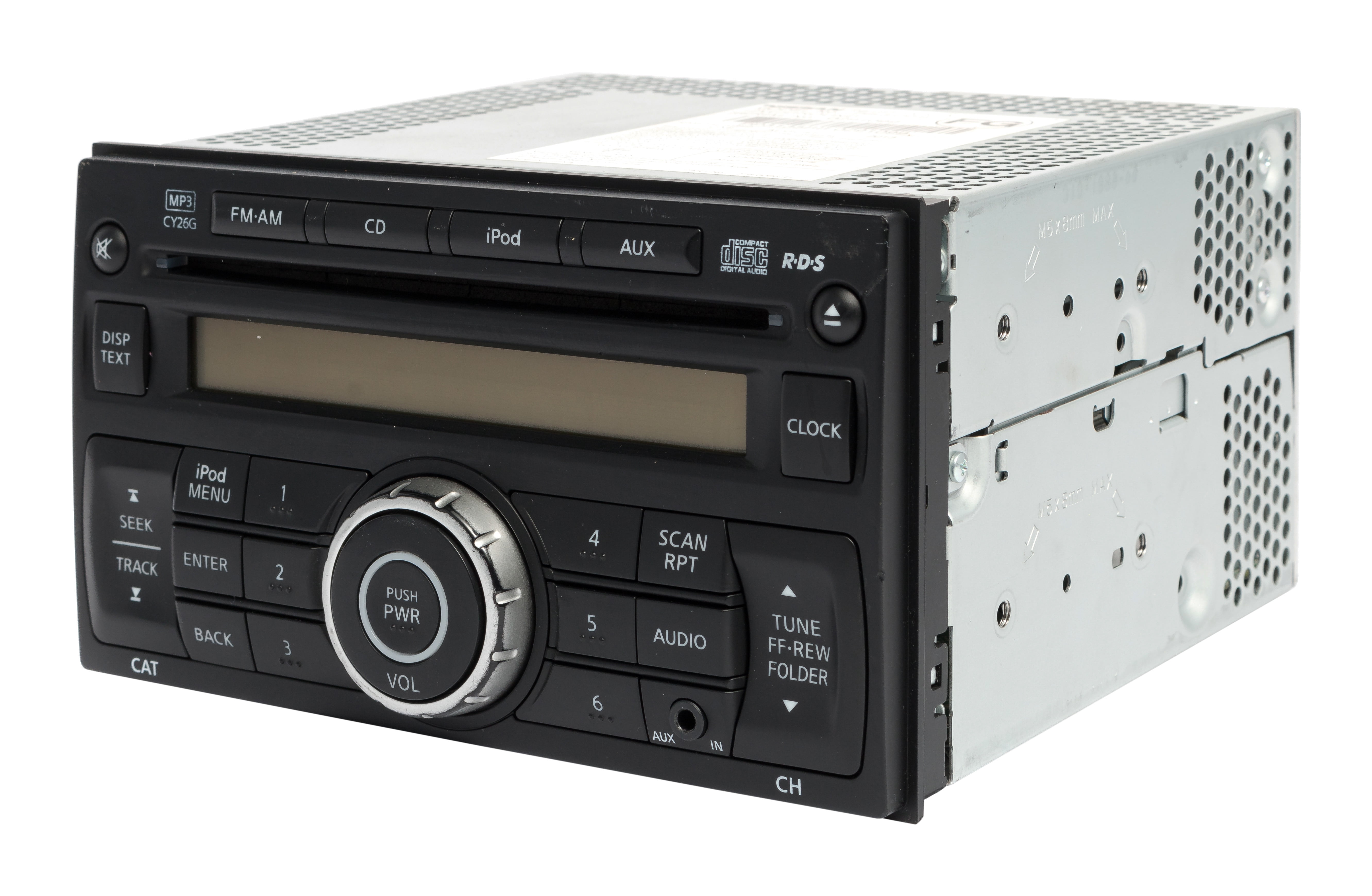 Restored 2011-2015 Nissan Rogue OEM AM FM Single CD Auxiliary Input 281851VK1A Face CY26G (Refurbished)