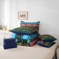 thumbnail image 6 of Homewish Bohemian Flowers 7 Pieces Full Size Bedding Sets,Geometric Stripes Full Size Bed in a Bag,Blue,Navy Blue Reversible, 6 of 8
