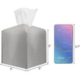 thumbnail image 3 of Tissue Box Cover,baicccf Modern Square Tissue Box Organizer,2 Pack Pu Leather Tissue Box Holder For, 3 of 5