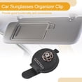 thumbnail image 3 of Clip de gafas de sol magnético para coche, soporte universal para visera de gafas de sol de PU cuero negro 10x6cm 1Pc, 3 of 7