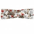 thumbnail image 1 of Floral Headband, Beauty in the Nature Theme Nostalgic Blossoms and Leaves Garden Plants, Elastic and Soft Women's Bandana for Sports and Everyday Use, Grey Red Coconut, by Ambesonne, 1 of 3
