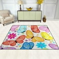 thumbnail image 3 of Coolnut Lightweight Soft Area Rugs, 80 x 58 inch（6'8" x 4'10"） Butterfly and Flower Floor Mat for Kids Playing Room Hardwood Floor Living Room Nursery Rugs, 3 of 6