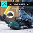 thumbnail image 5 of Steel Toe Shoes for Men Women Lightweight Breathable Comfortable Safety Work Sneakers Slip Resistant Puncture Proof Black, 5 of 7