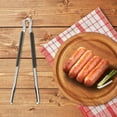 thumbnail image 4 of Savings Grill Tongs,Stainless Steel Kitchen Metal Tongs,BBQ Grill Tongs,With Durable,Non-slip Grip,Serrated Clamp Sawtooth Design,Utensil for Barbeque,Ice,Baking,Cooking,Serving,Buffet, 4 of 6