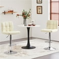 thumbnail image 6 of Topeakmart 2pcs Adjustable PU Leather Counter Bar Stools with Backrest, Beige, 6 of 8
