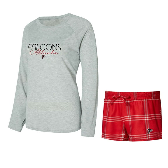 Women's Concepts Sport Red/Gray Atlanta Falcons Petition Raglan Long Sleeve Top and Shorts Set