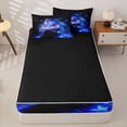 thumbnail image 4 of Homewish Kawaii Japanese Girl Zipper Twin Comforter Sets with Fitted Sheet and 2 Pillowcases,Blue Wild Butterfly Zipper Bedding Set For Kids,Reversible,4-Piece, 4 of 7