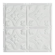 Great Lakes Tin 12" Matte White Tin-Plated Steel Ceiling Tile 4 sq ft Coverage Area