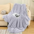 thumbnail image 3 of Flannel Throw Blanket 51x63 Inch Soft Fleece Blanket for Sofa Bed, Lightweight Cozy Warm Decorative Blanket All Season Light Gray, 3 of 5