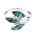 thumbnail image 2 of AeraVida Summer Tropical Rainbow Abalone Leaf Wrap Sterling Silver Beach Accessories Ring Anniversary Jewelry Gift for Women Size-6, 2 of 7