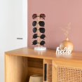 thumbnail image 3 of Organizador de gafas de sol Mono con marco de metal con base de madera, color dorado, 3 of 7