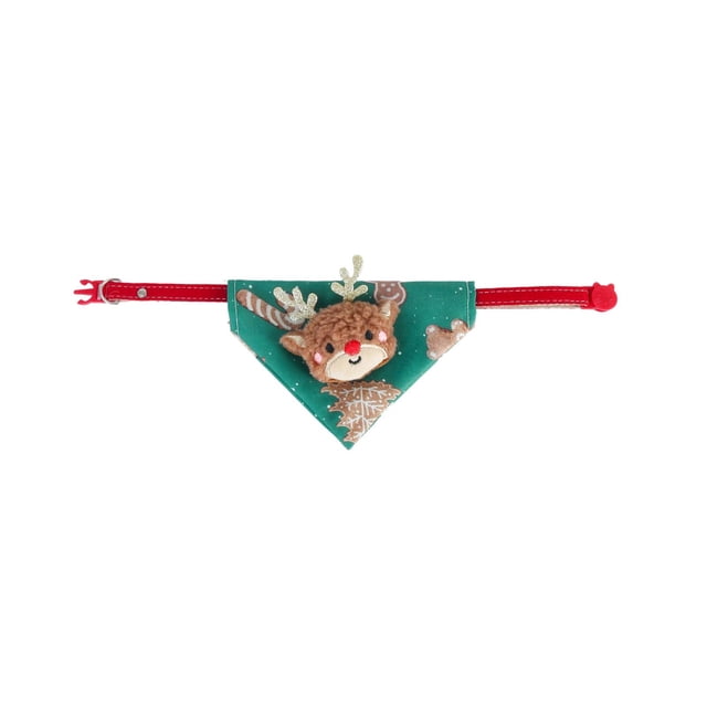 BAOPAI Christmas Cute Decoration Pet Adjustable Button Wipes Santa Claus Printed Triangular Wipes
