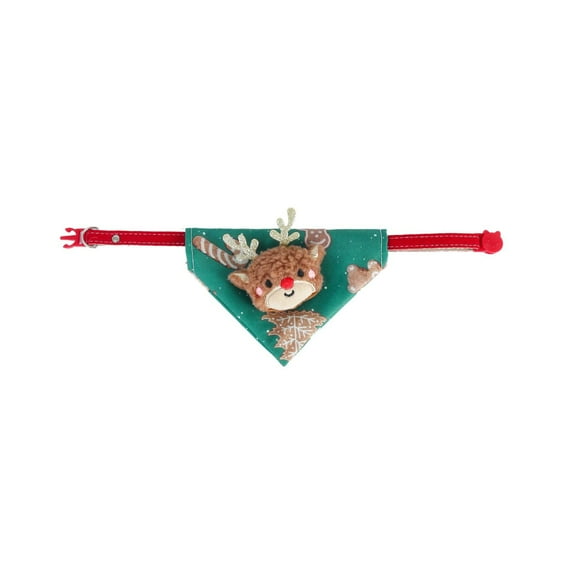 HHGBAD Christmas Pet Bandana, Adjustable Dog Scarf with Reindeer Print, Festive Triangle Neckwear, Reusable Washable Pet Bib, Christmas Photo Prop and Holiday Gift for Pets
