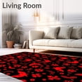 thumbnail image 2 of ODIKA 4'x6' Machine Washable Non-Slip Area Rug, Macabre Holiday Blending Festive Terror High Traffic Rug, Red, 729952, 2 of 7