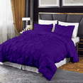 thumbnail image 2 of EASYCOT 800 TC Soft 100% Egyptian Cotton 5 Pieces Pinch Pleated Duvet Cover Set Purple , Alaskan King (132x120), 2 of 6