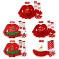 thumbnail image 2 of Baby Girls Infant Christmas Outfit Romper Tutu Skirts Headband 4PCS/Set, 2 of 12