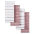 thumbnail image 1 of Juego de toallas de cocina KitchenAid Albany, paquete de 4 unidades, color rosa secado/blanco, 1 of 4