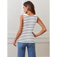 thumbnail image 3 of Camiseta sin mangas MEROKEETY 2025 a rayas acanaladas sin mangas para mujer, 3 of 8