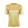 thumbnail image 7 of XIAONU Womens Metallic Glitter T Shirt Short Sleeve Crew Neck Shiny Party T Shirt Lightweight Disco Night Out Wear T Shirts, 7 of 7