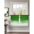 thumbnail image 2 of Sheer Curtains 45 Inch Length 2 Panels Set for Kitchen, Ombre Green Waves Semi Sheer Curtains for Windows, Abstract Art Gradient Modern Voile Window Treatments Rod Pocket Curtain, 2 of 7