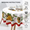 thumbnail image 3 of Christmas Round Tablecloth 60 Inch, Xmas Bells and Holly Table Cloth for Winter Rustic Farmhouse Kitchen Decor, Wipeable Polyester Fabric Table Cover for Holiday Party, 3 of 6