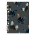thumbnail image 2 of Wirebound Notebook Hardcover Spiral Notebooks Brown-blue Butterfly Pattern, 60 Pages, 80 GSM, 5.7 x 8.3in, 2 of 7