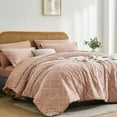 thumbnail image 5 of Flymme Pink Tufted Comforter Set Queen Size 7 Piece Bed in a Bag Shabby Chic Boho Comforter and Sheet Set Soft Microfiber Complete Bedding Sets, 5 of 7