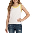 thumbnail image 2 of Afuyipoi Girls Sports Activewear Tank Top (4-12 Years) Wireless Cotton Training Bra Lightweight Breathable Sleeveless Top for Gym and Yoga Yellow 7/8, 2 of 6