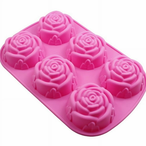 Molde de silicona con forma de flor de 6 cavidades, juego de 3 piezas de molde de silicona antiadherente para gelatina de chocolate y caramelo,