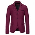 thumbnail image 2 of Hontri Men's Suit Slim Fit , Men's Casual Suit Jackets 1 Button Lightweight Sport Coats Red M, 2 of 8