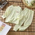 thumbnail image 4 of Boys Pajamas Kids Autumn Home Warm Long Sleeve Full Dot Print Tops Pants Pajamas Set Baby Boy Outfits Yellow 18 Months-24 Months, 4 of 5
