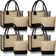 thumbnail image 1 of Set de 4 arpilleras de yute Sweetude con bolsa de maquillaje de lona, 1 of 6