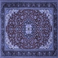 thumbnail image 1 of Ahgly Company Indoor Square Medallion Blue Traditional Area Rugs, 8' Square, 1 of 4