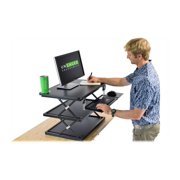 CHANGEdesk Adjustable Standing Desk Converter with Wide Platform and Smooth Height Adjustment, Black (cdm-b)