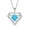 03 March - Aquamarine, variant on Heart Angel Wings Necklace 925 Sterling Silver Love Heart Cubic Zirconia Pendant April Birthstone Jewelry Gifts for Women